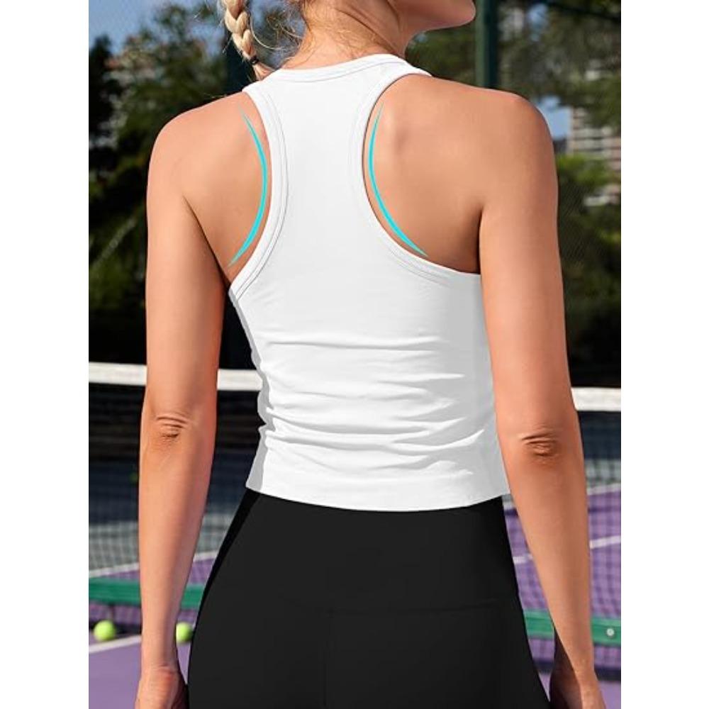 CHARMLEAKS Ostrihané cvičebné topy pre ženy Nohavé tielka s úzkym bokom všité do podprsenky Athletic Yoga Gym Top