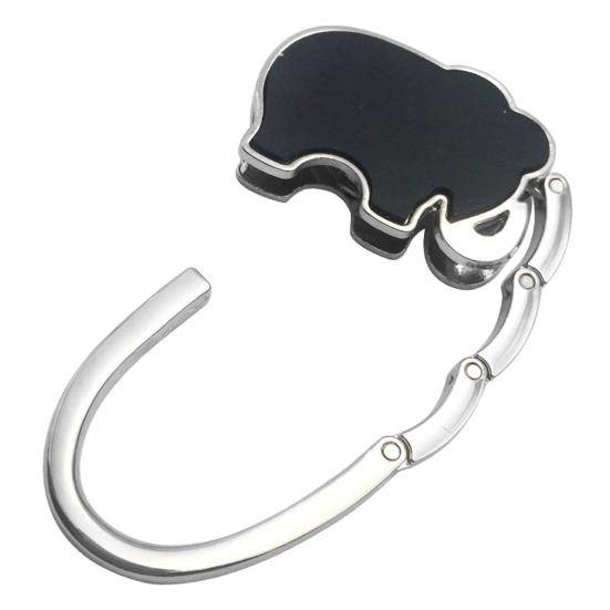 Elephant Handbag Hook Foldable Alloy Bag Hanger with Non-Slip Base Portable Table Bag Wallet