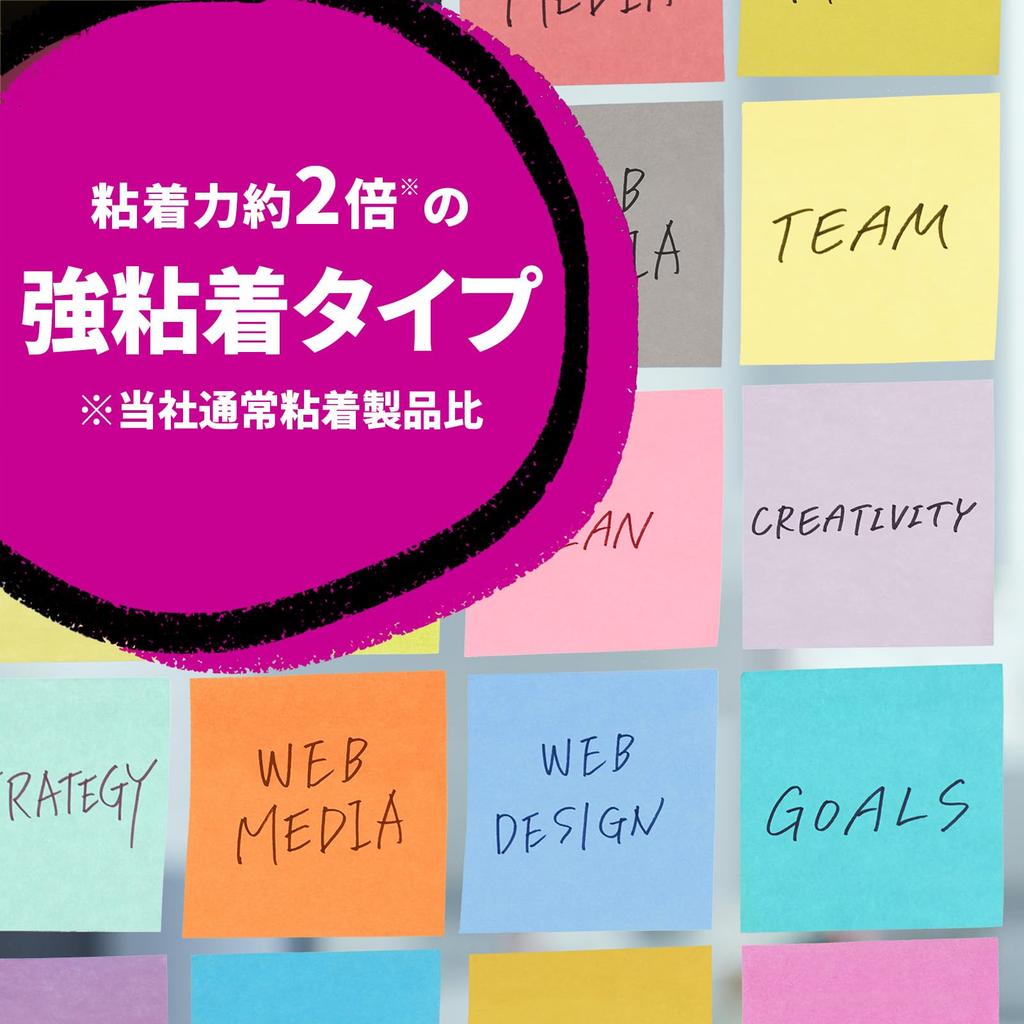 3M Sticky Strong 75 x 90 Sheets x 5 Post-it Notes, Adhesive, Cute, Large, Pop-Up Notes, Multicolor, 75mm, Pads, 654-5SSPOP-APN