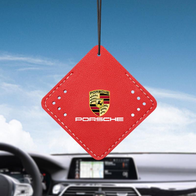 Car Aromatherapy Pendant Air Freshener Suede Decorative Hanging For Porsche Cayenne Panamera Macan 911 718 Taycan Boxster 918 EL7