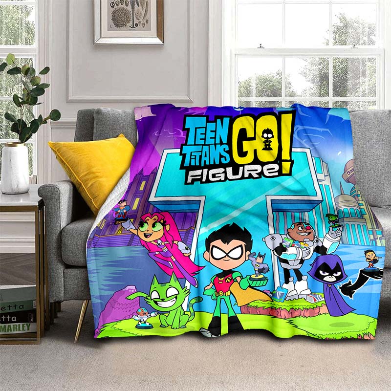 Teen Titans Go Robin Booty Scooty Buns Knitted Blankets Flannel Lightweight Throw Blankets for Outdoor Travel Bed Rug