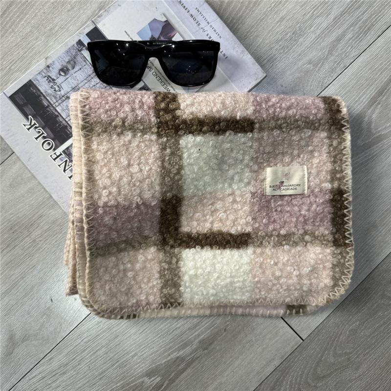 Korean Style All Match Scarf New Circle Wool Warm Shawl Women's Imitation Cashmere Autumn and Winter High End Scarf