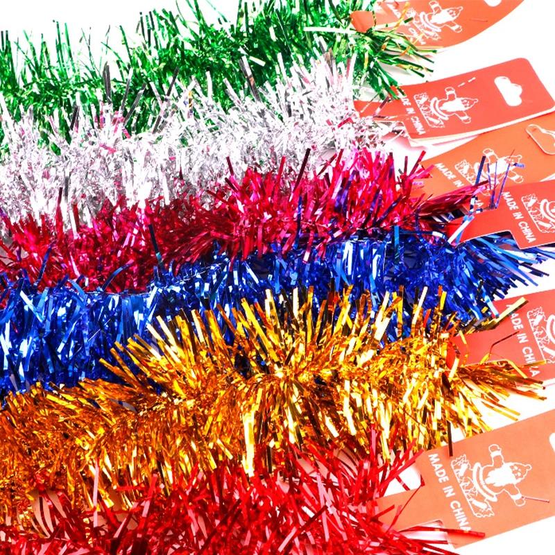 Christmas Ribbon Tinsel Garland Colorful Glitter Twist Ribbons Ornaments Xmas Tree DIY Hanging Wreath Party Home Decor Supplies