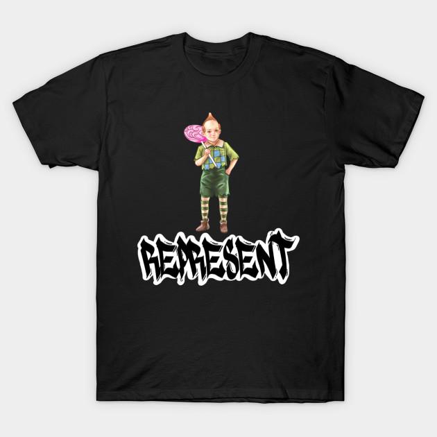 

Men Black Print T-shirt Represent No-Cut Transfer Paper Print Cotton Tshirt 2XL