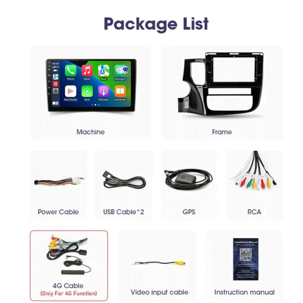 Car Radio Android 14 Carplay For Mitsubishi Outlander 3 GF0W GG0W 2012-2018 Multimedia Video Player Navigation Stereo GPS 2din