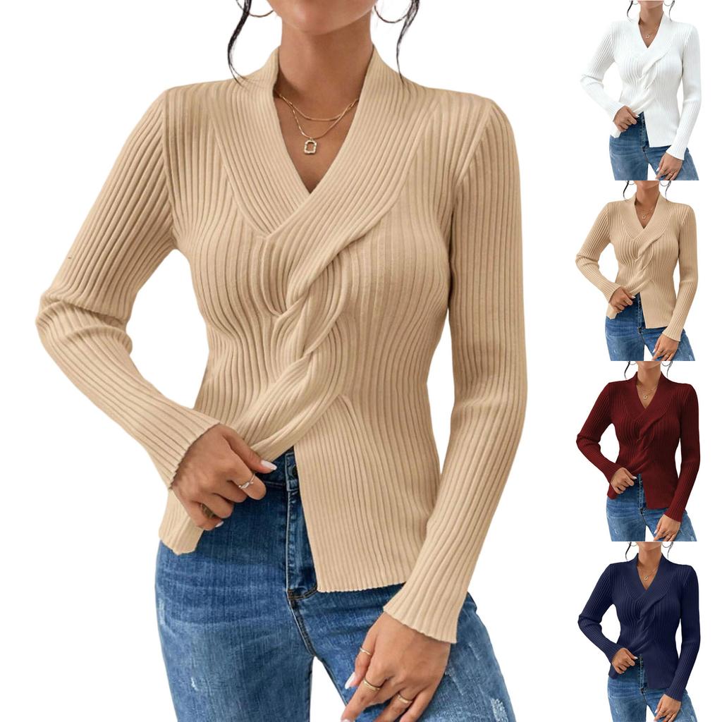 Women's Casual Round Neck Colorblock Pullover Sweater Loose Casual Long Sleeve Contrast Color Top
