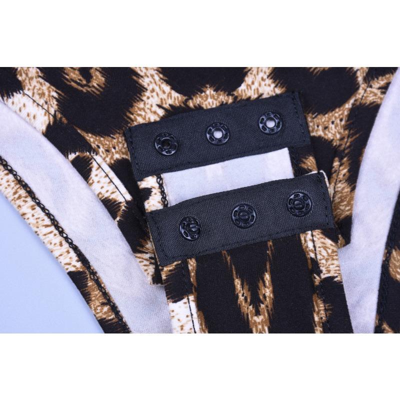 GMXIA Spring Sexy Thin High Neck Tight Print Long Sleeve Jumpsuit Woman