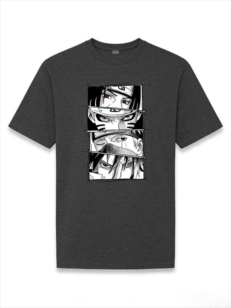 Naruto Manga Eyes T-Shirt Men Itachi Naruto Kakashi Sasuke Anime Character Graphic Short Sleeve Oversized Streetwear Fan Tee