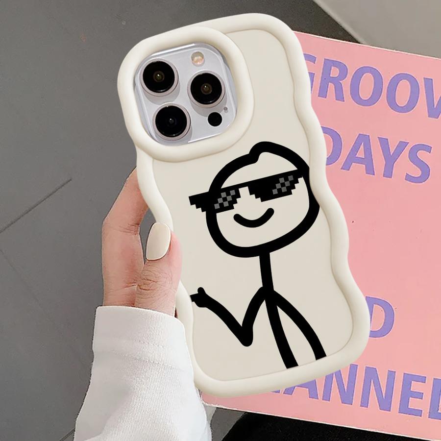 Soft Phone Cover Case for iPhone 12 14 13 8 17 Air 15 Plus XR 11 16 Pro Max Cool Line People