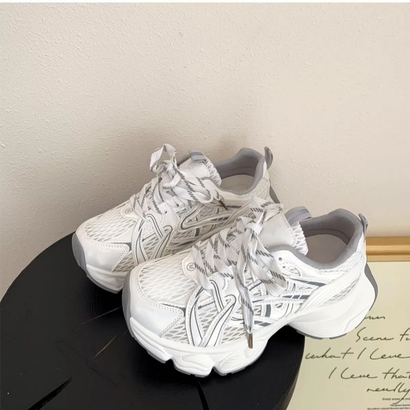 

Breathable running shoes women s spring and summer new sports shoes platform casual versatile mesh 35 белый