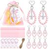10 Set Portachiavi Angelo Bomboniera, Portachiavi Angelo Perla Regali all'Ingrosso Portachiavi Ciondolo Angelo Custode con Etichette di Ringraziamento Sacchetto in Organza