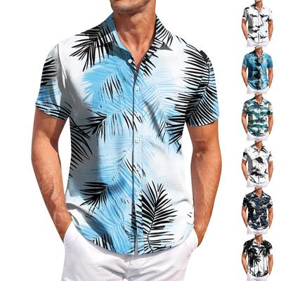 Men's Casual Short-sleeved Shirt Slim Fit Stylish Men's Hawaiian Print