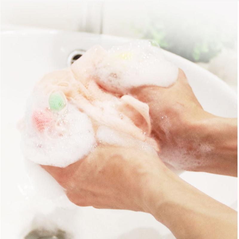 Soft Bath Scrub Bath Ball Body Clean Bath Puff Bathroom Supplies Flower Shape Scrubbing Bubble Shower Mesh Sponge Back Brush