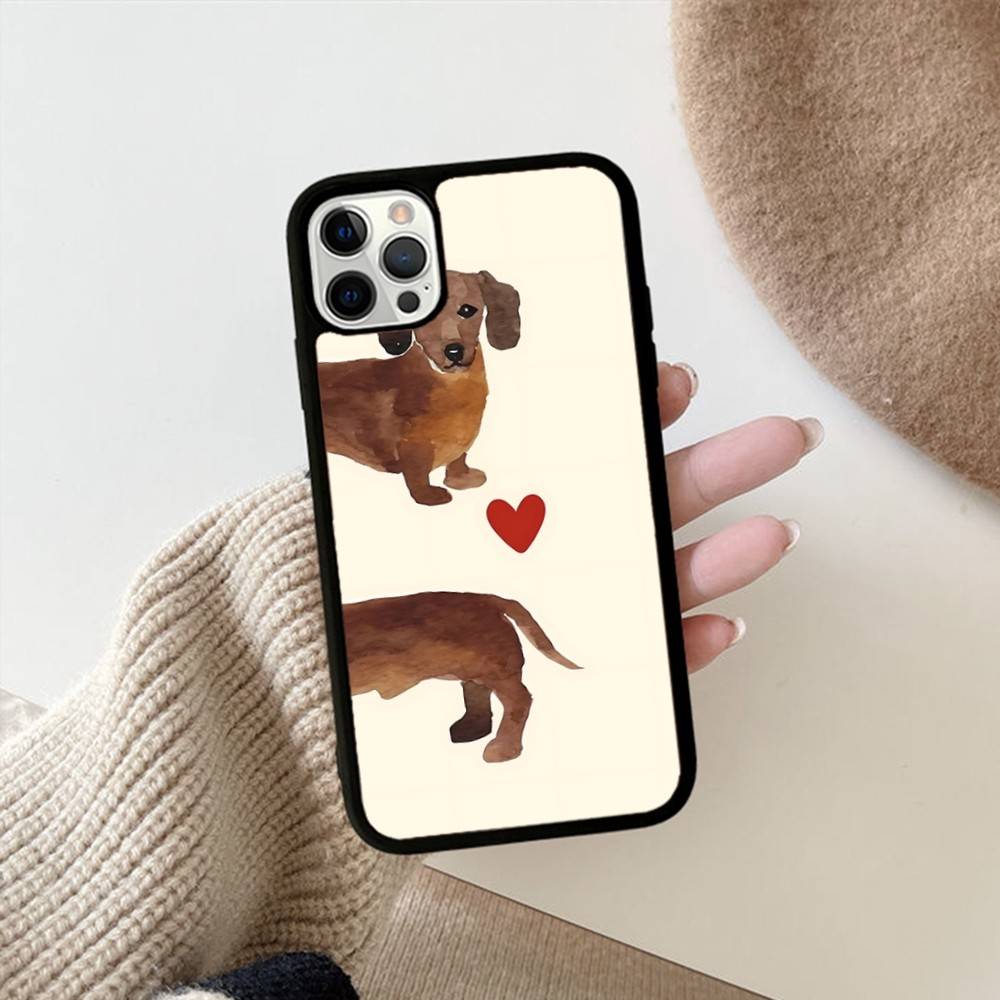 

Dachshund Black Stripe PC+TPU Phone Case For IPhone 17 16 15 14 13 12 11 Pro Max Plus Kawaii Cartoon Cover iPhone 16