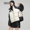 SNOWFLYING Women's Korean Style Color Block Short Down Jacket