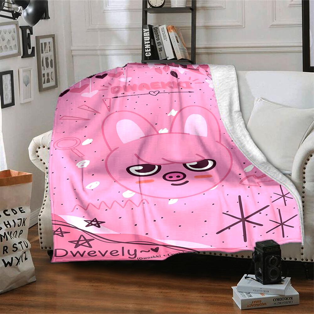 1Pc Cute Animal Expressions Blanket For Couch Bed Plush Cozy Fuzzy Blanket Super Soft Warm Blankets For Fall And Winter 091843