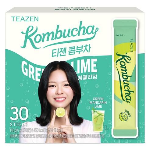 TEAZEN Kombucha Groene Mandarijn Limoen Smaak 5g x 30 Zakjes 1ea