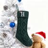 Christmas Stockings with Initials 18" Large Embroidered Monogram Knit Christmas Stocking Holiday Family Stocking for Fireplace Party Decoration