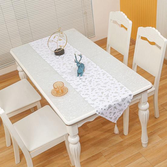 Střapcová dekorace Dlouhý běhoun na stůl Slavnostní atmosféra Vánoční ražba Potisk listů Ubrus Vánoční ozdoba Domácí dekorace