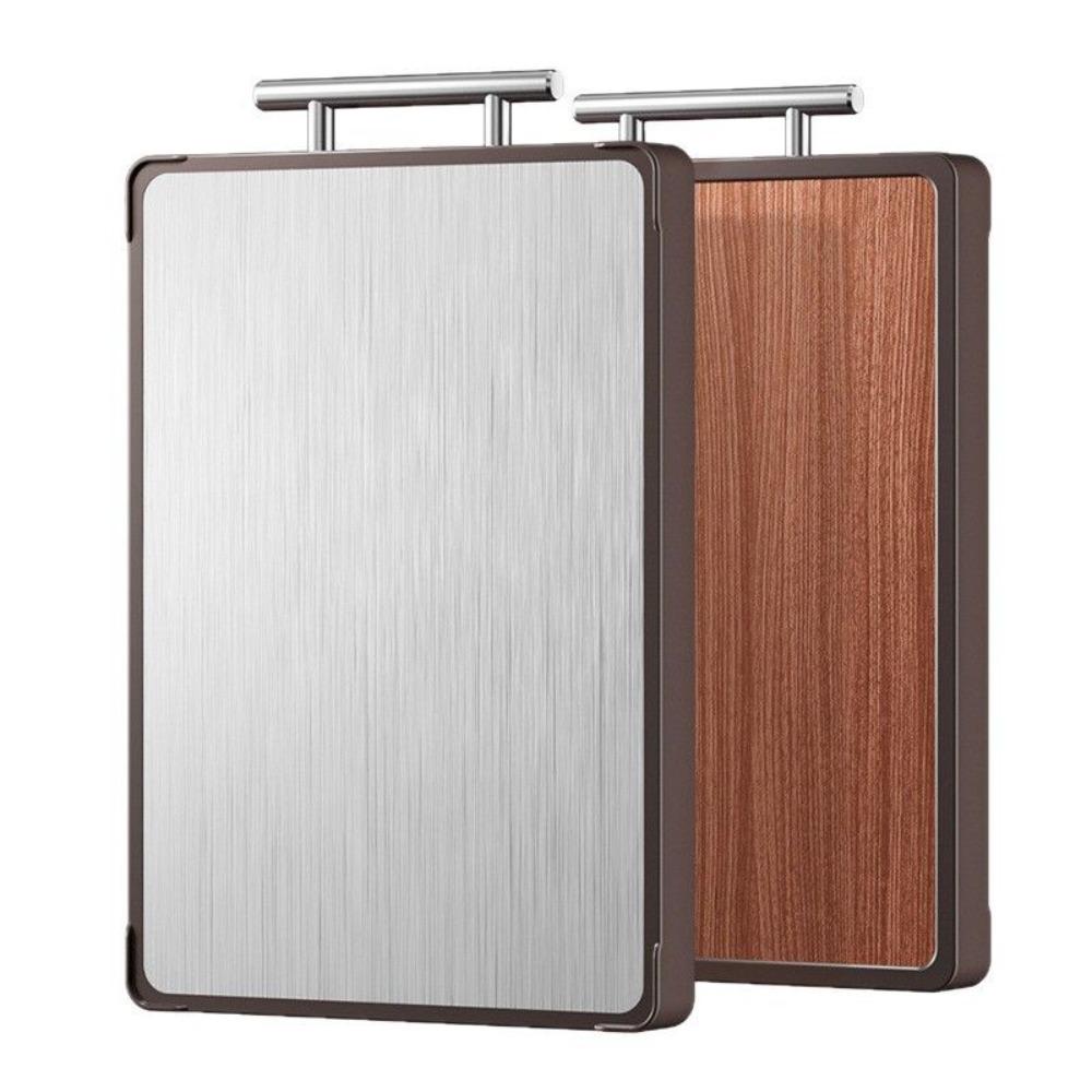 Anti-Bacterial Wood Chopping Board Anti-Slip Stainless Steel Cutting Board  Home