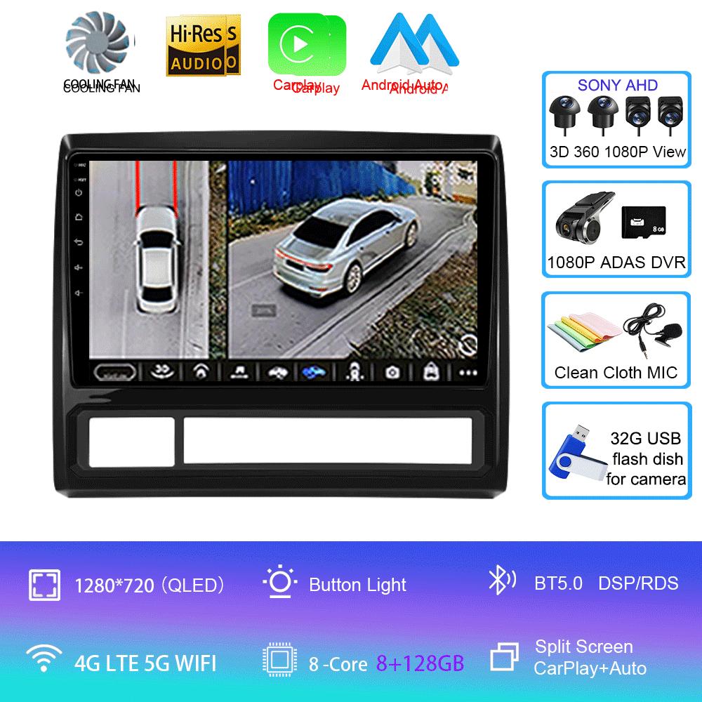 Android 14 Carplay Auto Car Radio For Toyota Tacoma 2 N200 Hilux 2005-2013 GPS Navigation Multimedia Player DSP Stereo WiFi 4G