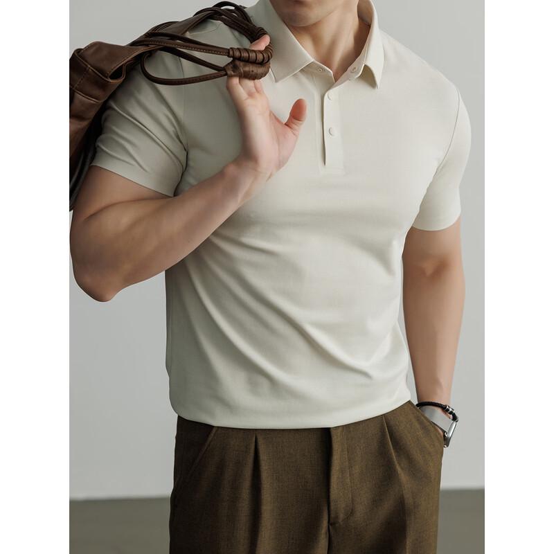 Hengyuanxiang Men's Cooling Business Casual Polo Shirt