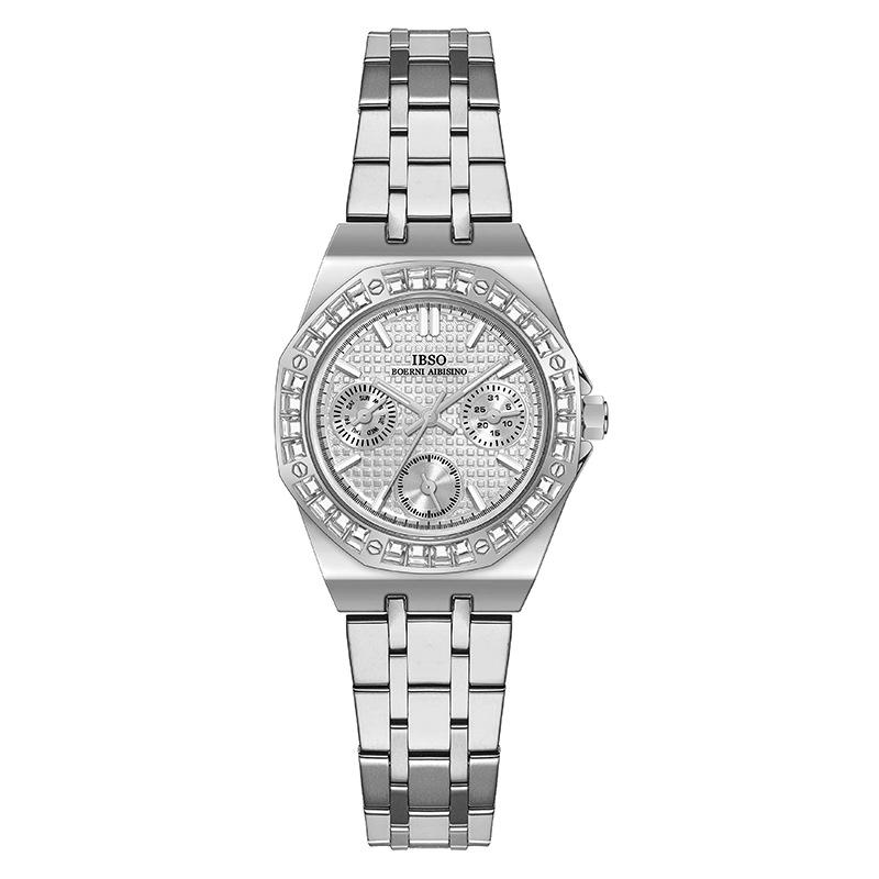 Steel Belt 1049 Summer Fashion Steel Belt Large Dial Multifunctional Week Calendar