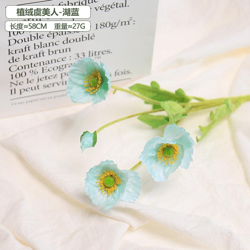 Yumei Simulation Flower, Velvet Poppy Flower Wedding Decoration Home Decoration Simulation Silk Flower Fake Flow