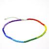 2022 European & American Rainbow Rice Bead Pendant Necklace: Summer Handmade Pure Color with Short Snake Bone Design