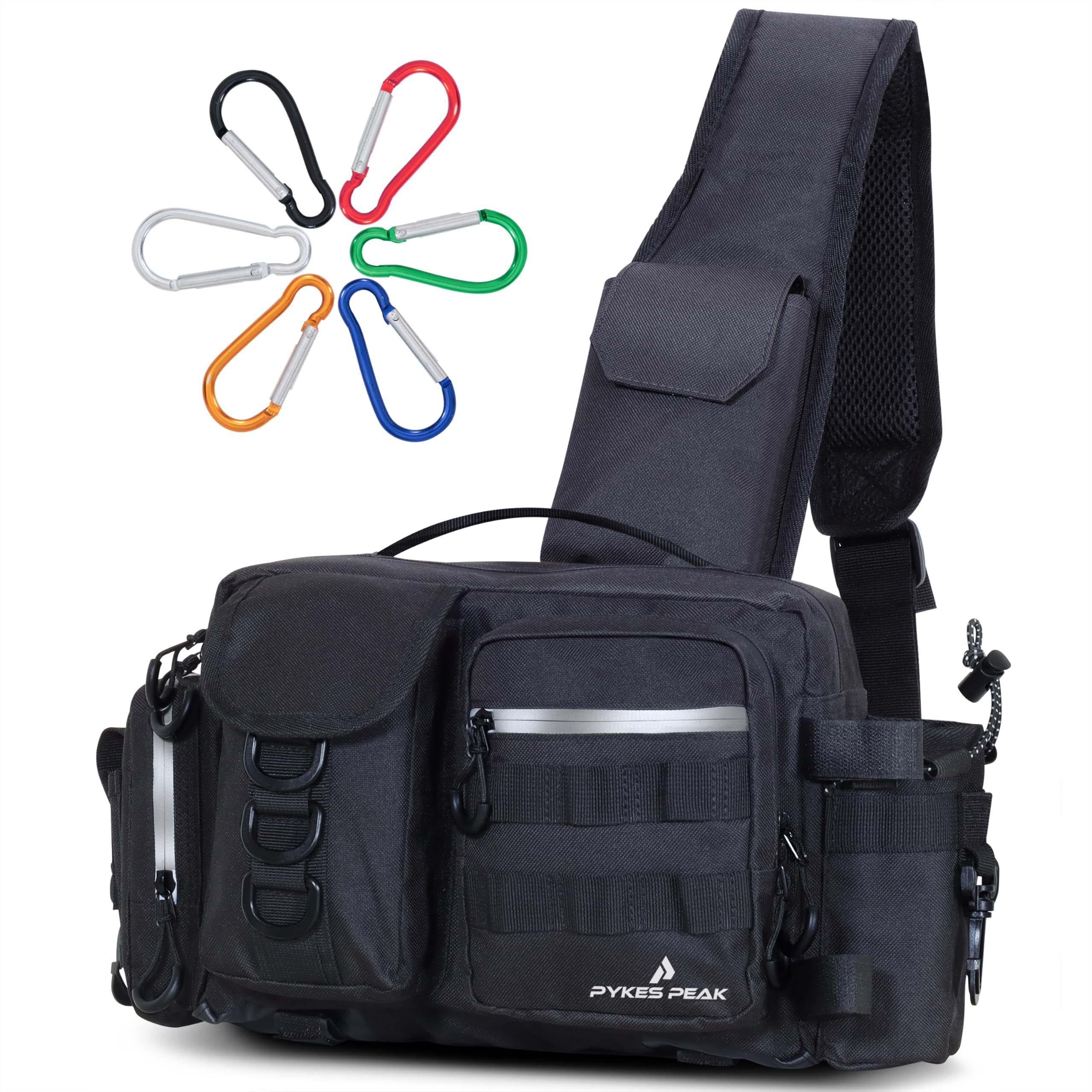 

PYKES PEAK Fishing Tackle Run Gun 2 5 Waterproof Large 6 Fishing Shoulder Medium Bag, Bag, & Bag, Sizes, Colors, Zipper, Capacity, Carabiners, Bag,