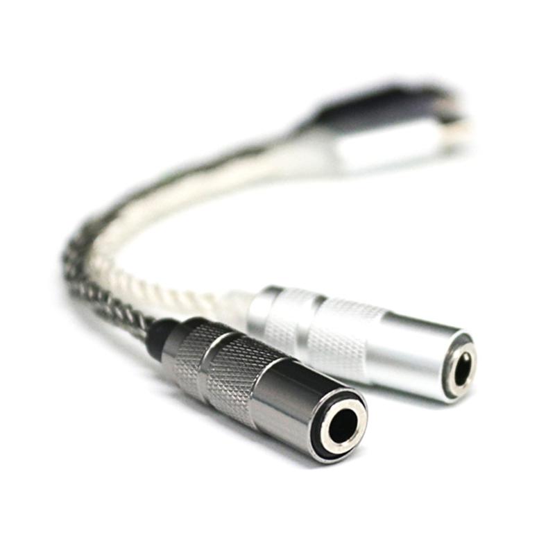 Type C to 3.5mm Extension Cable Female to Female Portable for Headphone Mobile Phone Enhances Sound Output Quality