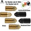 For Bambu Lab A1 Accessories Bambu Lab A1 Mini Nozzle Kit Brass Hardened Steel 0.2 0.4 0.6 0.8 For Bambulab A1 Upgrade Hotend