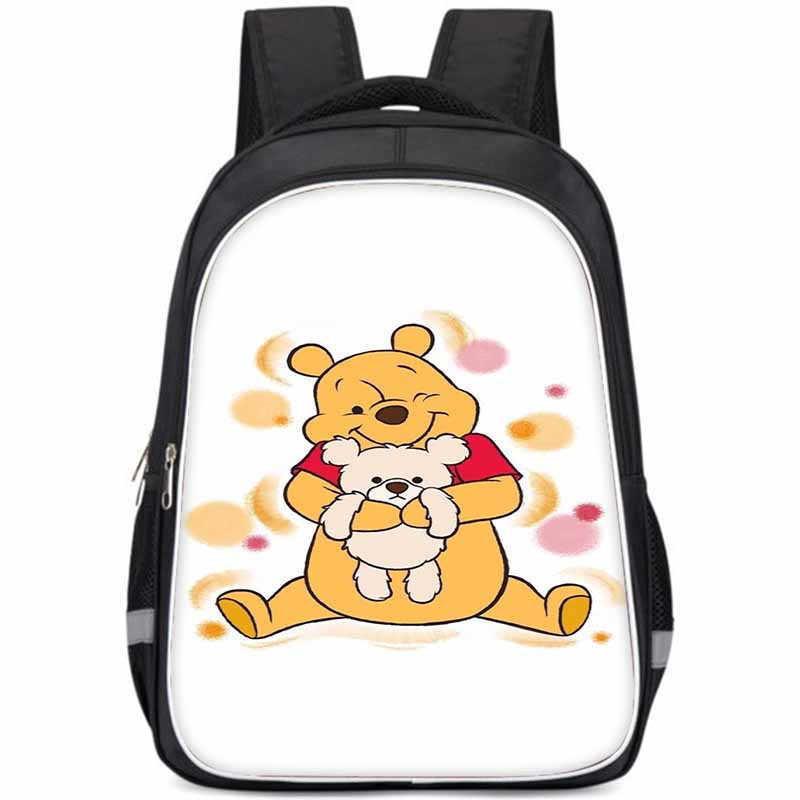 Winnie The Pooh Large Capacity Lightweight 3d School Backpack For Kids And Students Unisex Oxford Fabric