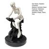 Halloween Riding Bike Skeleton Statue Animated Fitness Bicycle Skeleton Figurine Resin Sculpture Gothic Cycling Skeleton Ornament
