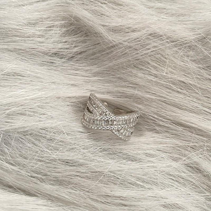 

Sophisticated Style Ins Adjustable Open Finger Ring For Women With Unique Design Geometric