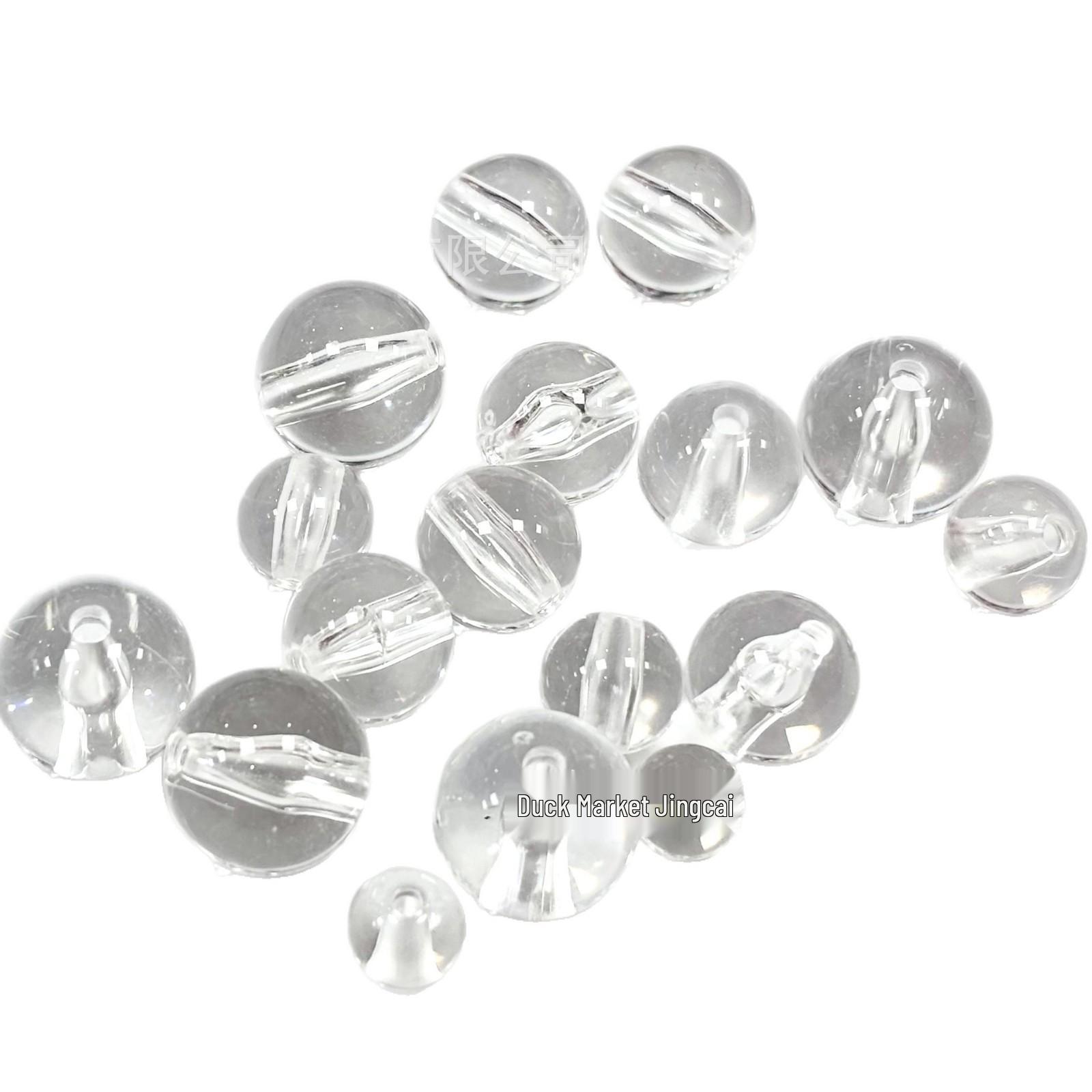 

High Transparency Acrylic White Round Beads: Handmade, Imitation Crystal, Ideal for Baby Jewelry & Mobile Phone Chains 10mm (approx. 900 beads/pound)