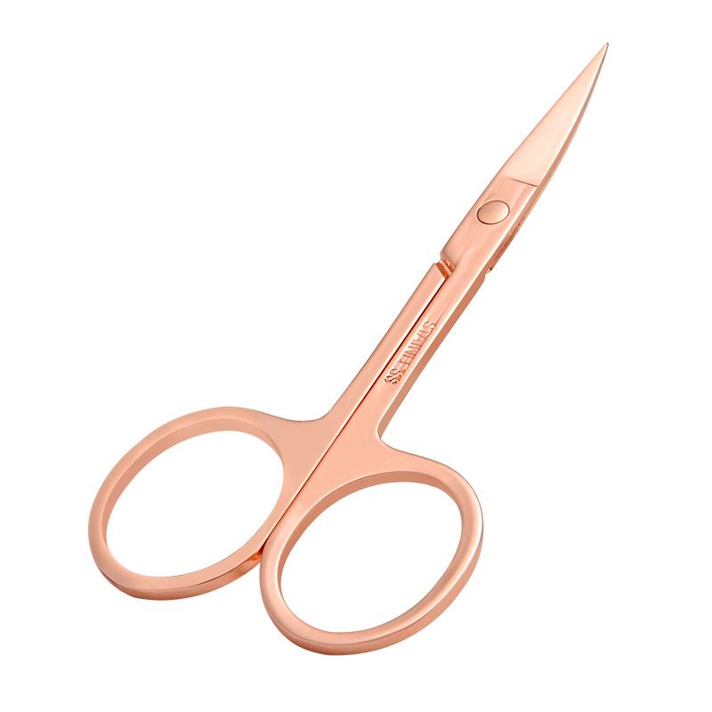 Stainless Steel Eyebrow, Nose, and Beauty Scissors with Round, Curved, and Pointed Heads