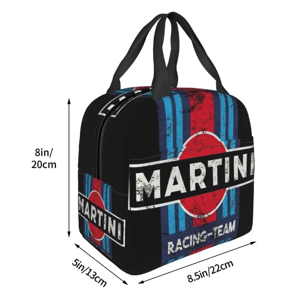 Martinis Race Sportscar Motor Racing Insulated Lunch Bag for Women Kids Portable Food Boxes Thermal Lunch Box Tote