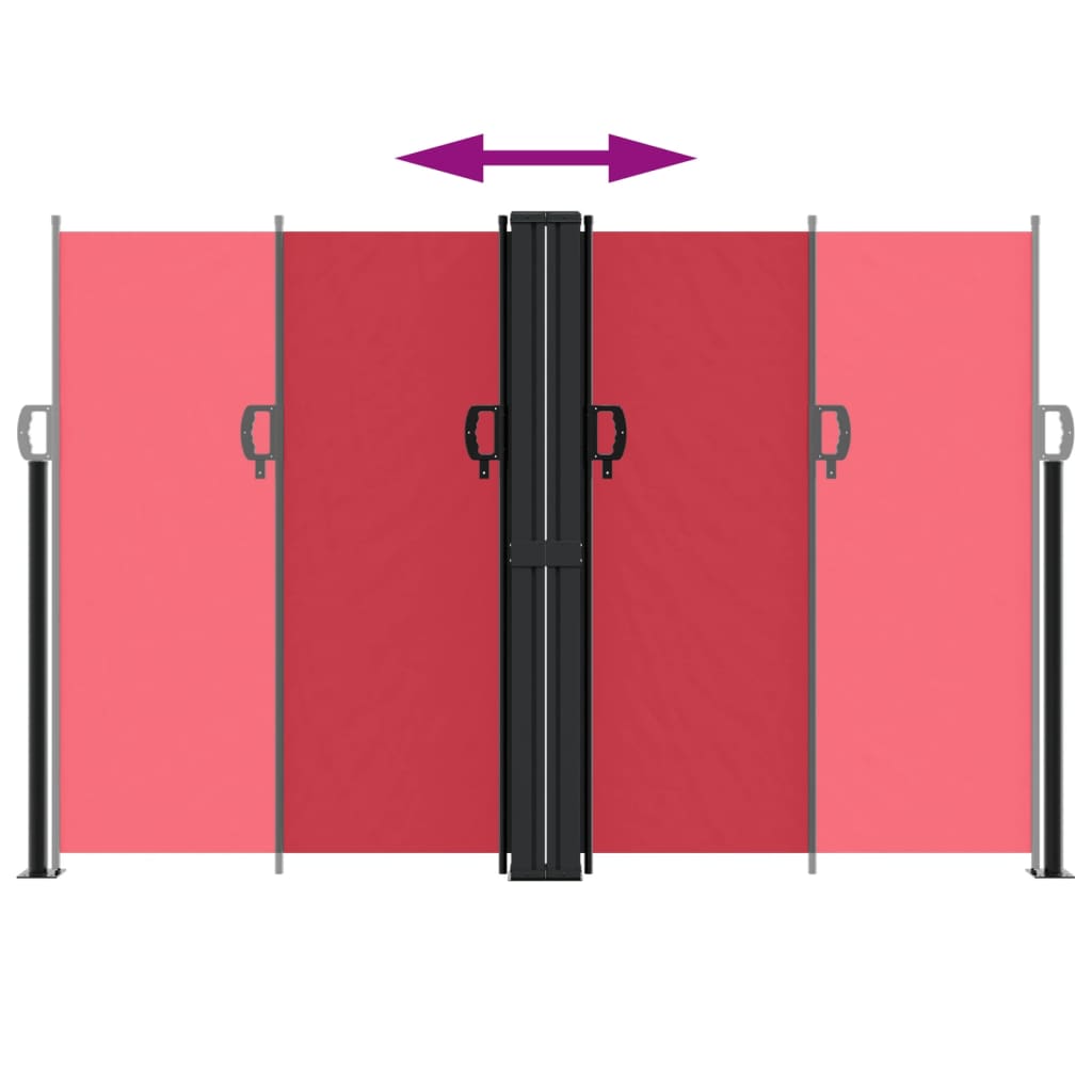 Retractable Side Awning Red 160 x 1000 cm