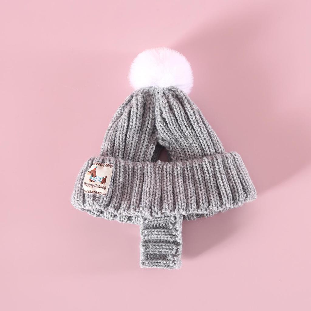 Winter Knit Wool Ear-Hole Hat & Warm Scarf Set for Pets - Cat, Dog, Rabbit Headwear for Christmas & New Year