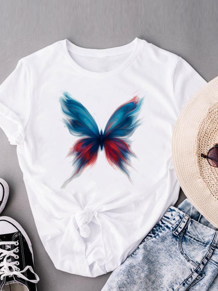 (Asian Size) letter style trend Women's Top Print O-neck Short Sleeve T-shirts Fashion Female Casual T Clothing Graphic Tee