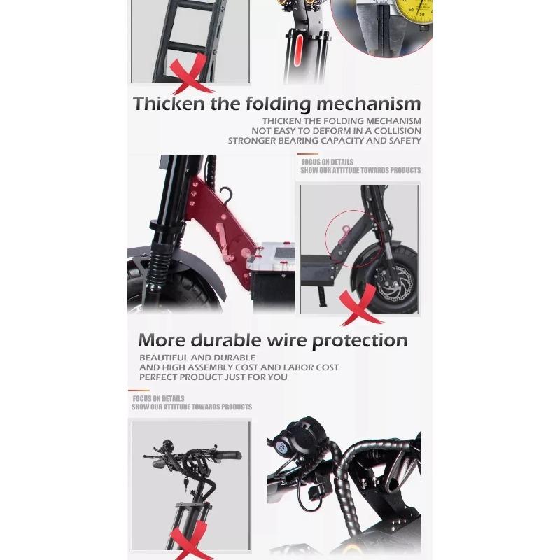 X14 10000W Dual Motor EU Lagerbestand Elektroroller 72V 40AH Batterie 13 Zoll Reifen Faltbarer Mobiler Elektroroller