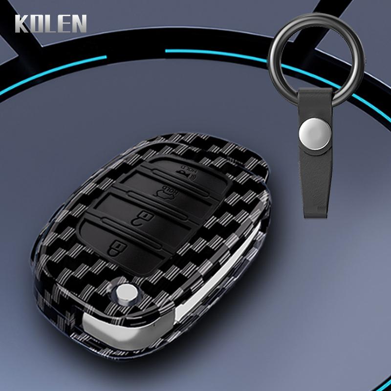 Abs Carbon Fiber Style Car Key Case Cover For Hyundai Solaris Creta Ix25 Kona Tucson Santa Fe Sonata Elantra Ix35 I20 Hb20 Ix45