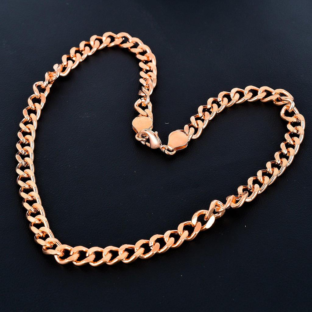 Pure Copper Thick Heavy Necklace Chain, Handmade Solid Chain Necklace, Chain For Unisex Jewelry