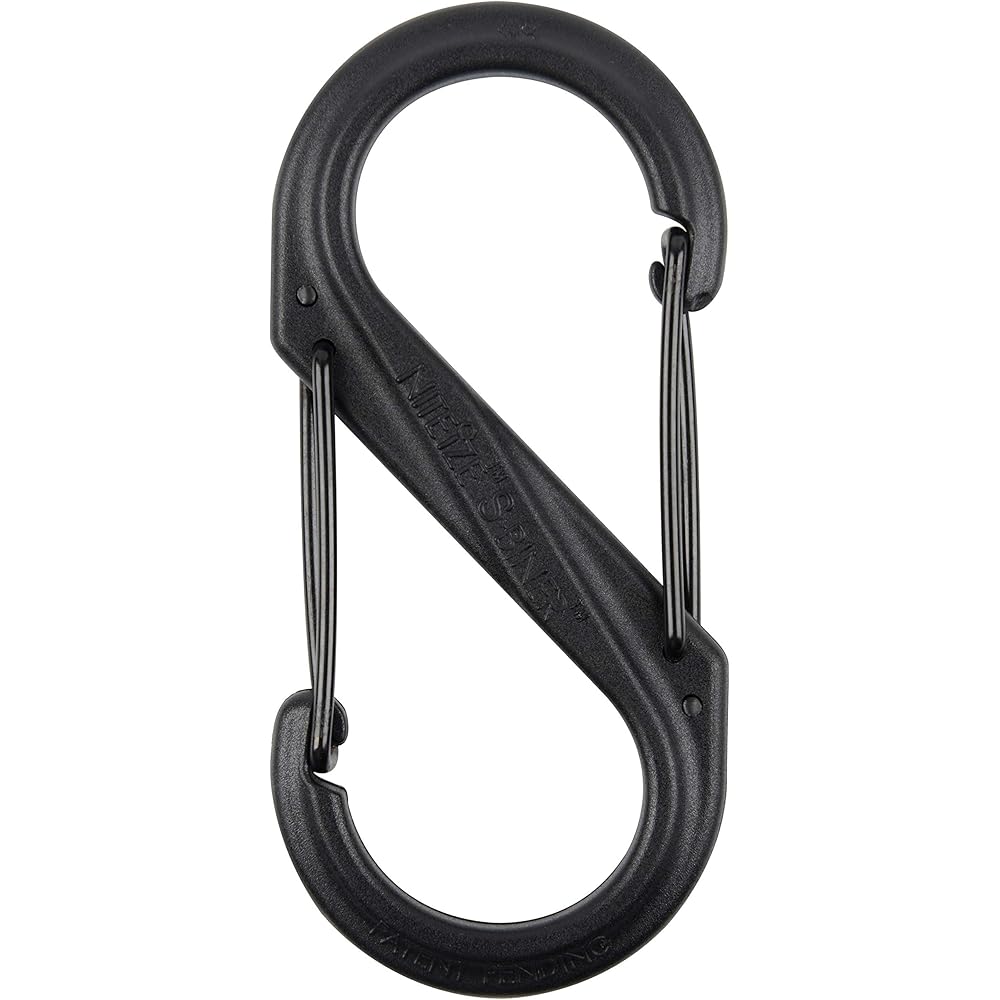 Nite Ize S-Biner Plastic Carabiner #4 Black/Black 3.5 inch Multi-Use Clip