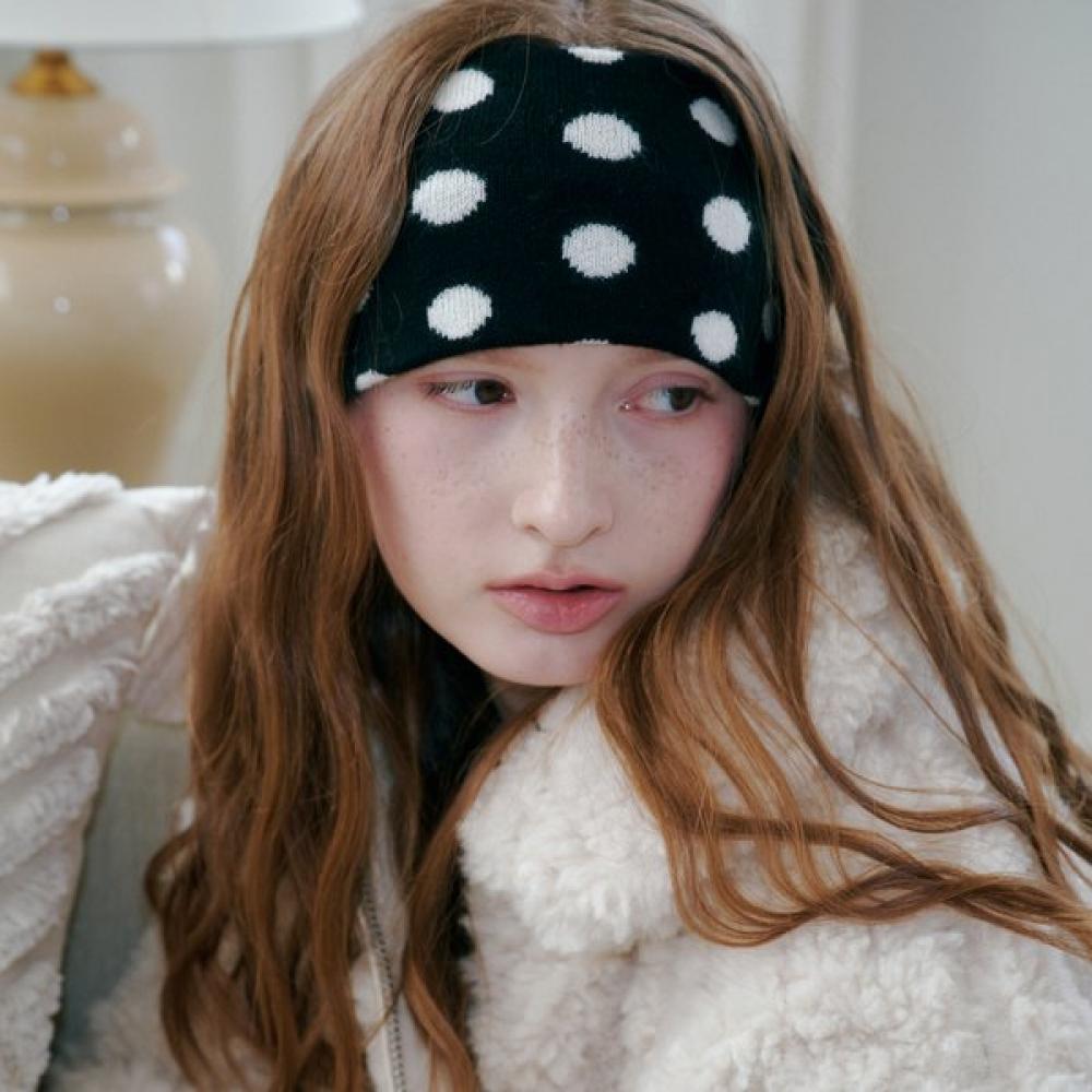 ALLINCOMPLETE Dot Pattern Hairband  2 Colors 