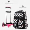 Zaino Scolastico per Bambini Zaino Cartone Animato per Studenti con Ruote Borsa Porta Libri Carina Zaino Scolastico su Ruote per Bambine Bambini Zaini con Ruote