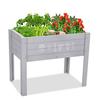 Raised Garden Bed 30 X 24 X 18 Inch Wooden Elevated Outdoor Planter Box with Legs for Vegetables Grass Lawn Yard Light Blue DIY