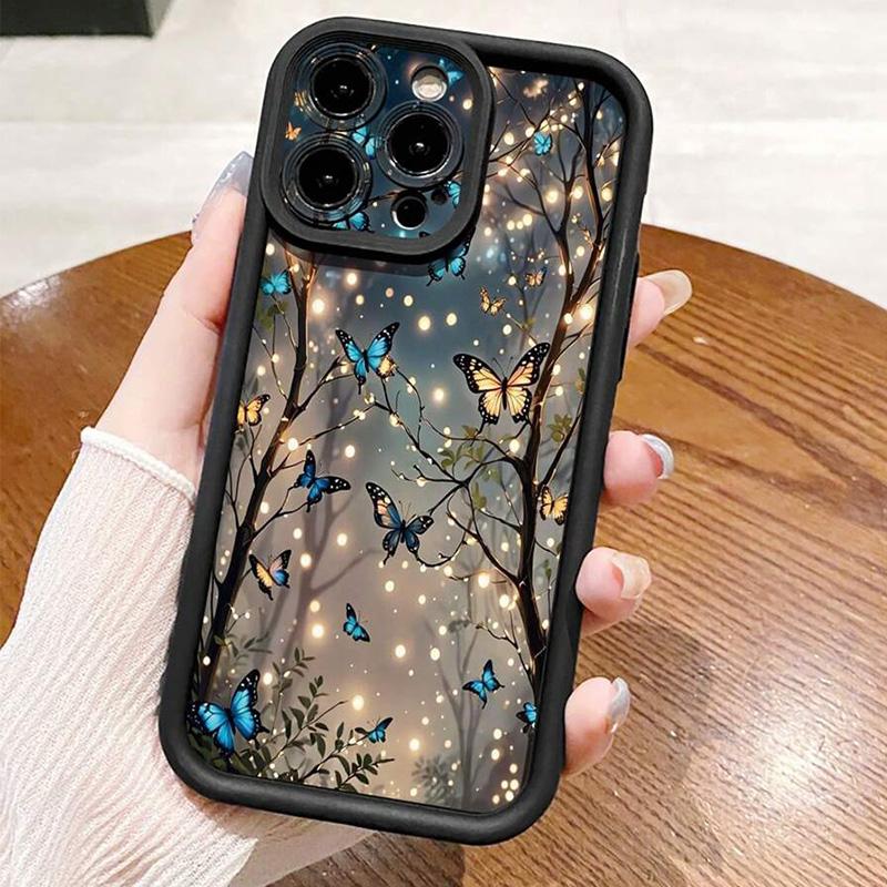 Phone Case For Xiaomi Redmi Note 14 13 12 12S 11 10 Pro 12C 13C 14C 11s 10s Plus 4G 5G Glow In The Dark Butterfly Design Cover
