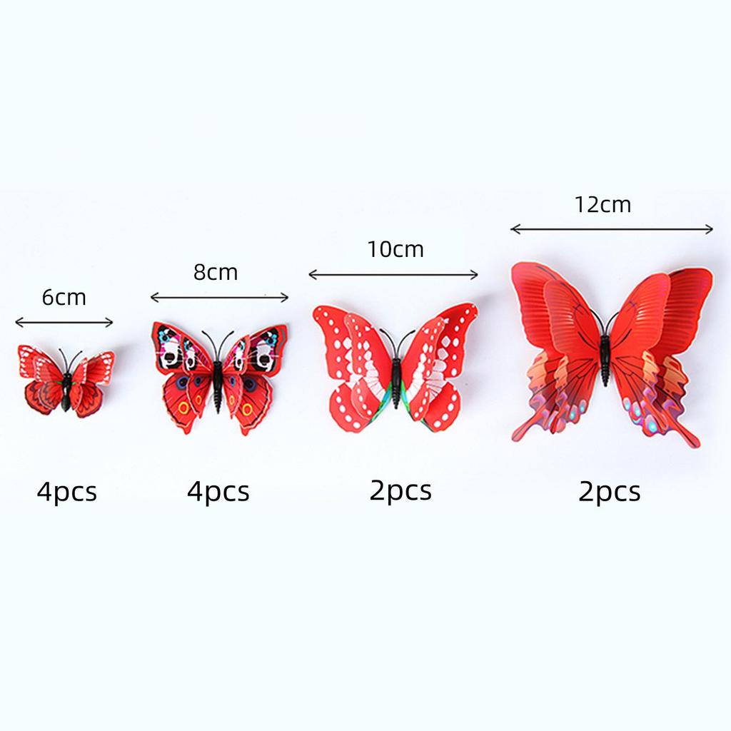 3D Colorful Double-Layer Butterfly Wall Sticker - Self-Adhesive Home Decor